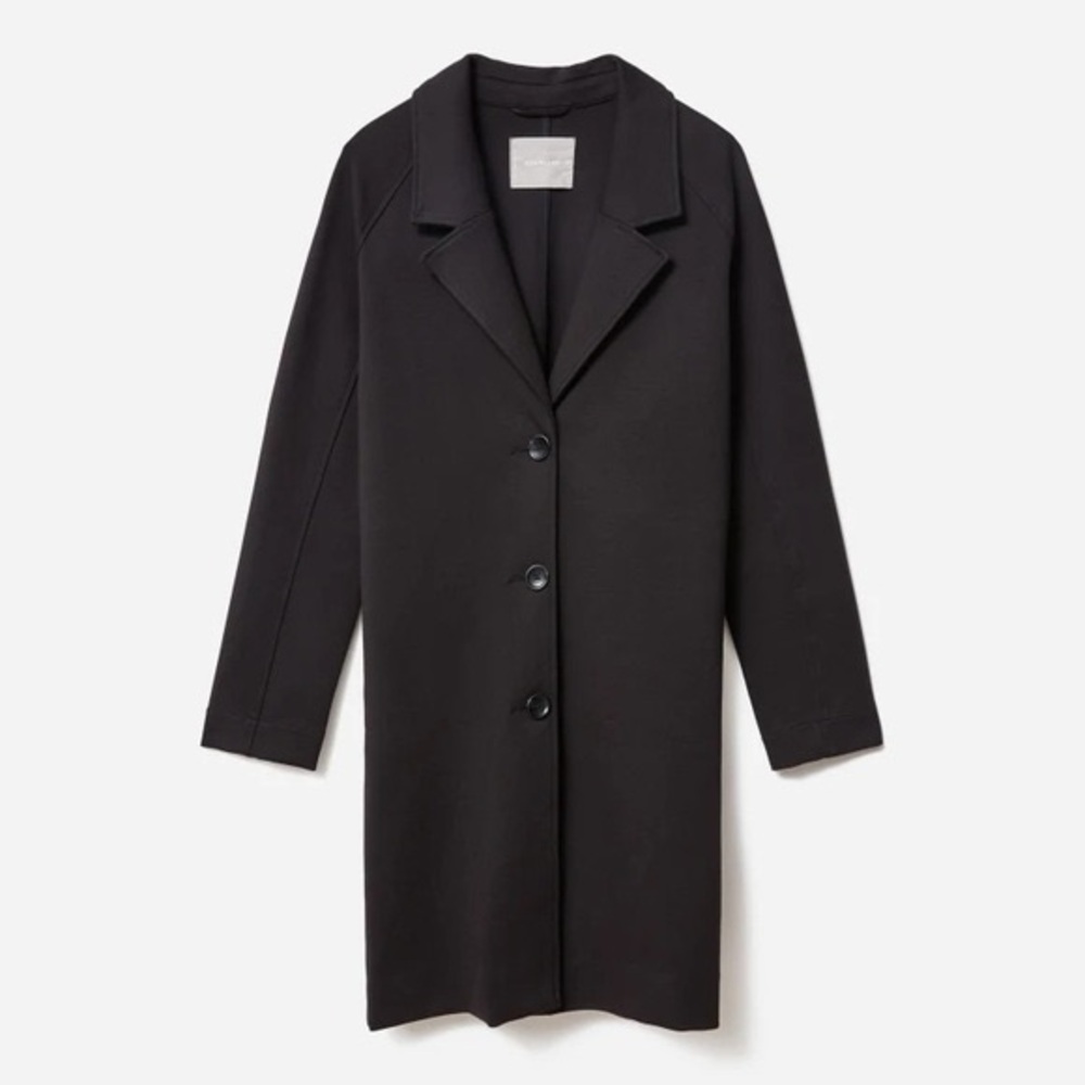 Everlane Black Single-Breasted Long Coat